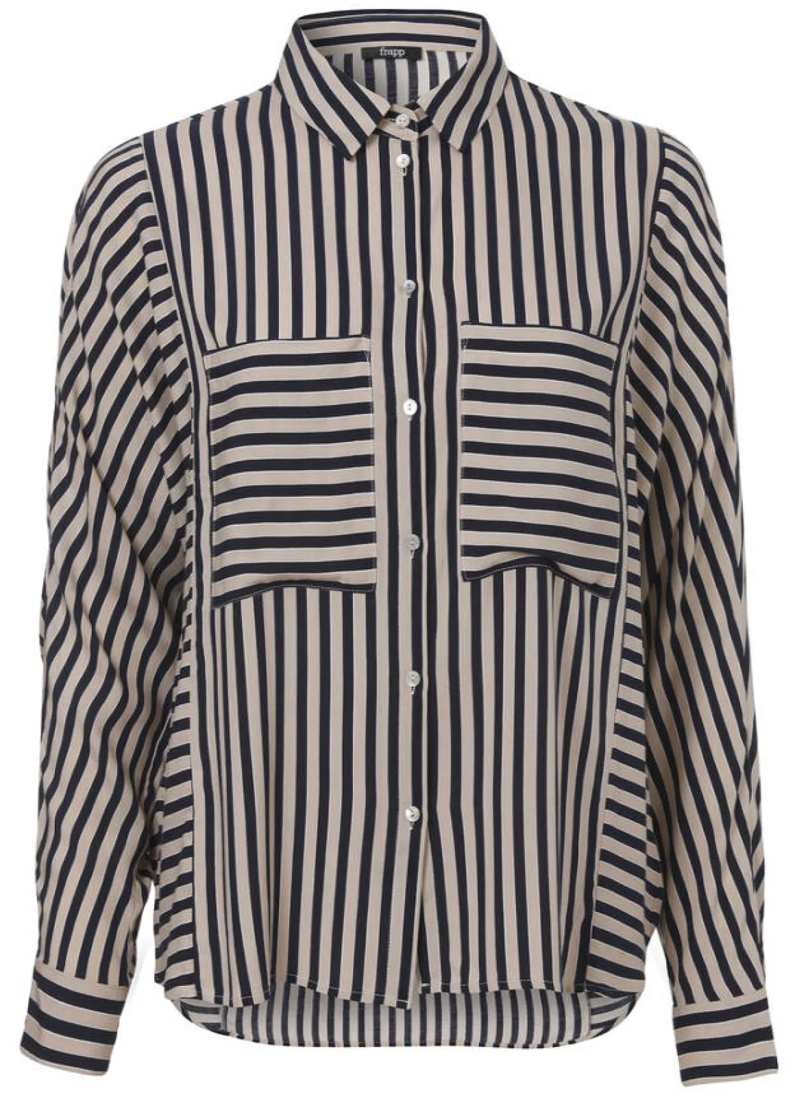 Moderne Bluse mit gestreiftem Allover-Muster