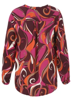 Modische Langarmbluse mit Alloverdruck