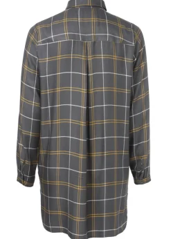 Modische Longbluse mit kariertem Allover-Muster