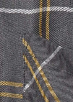 Modische Longbluse mit kariertem Allover-Muster