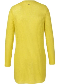 Modische Strickjacke aus unifarbenem Stoff