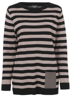 Modischer Pullover mit gestreiftem Allover-Muster