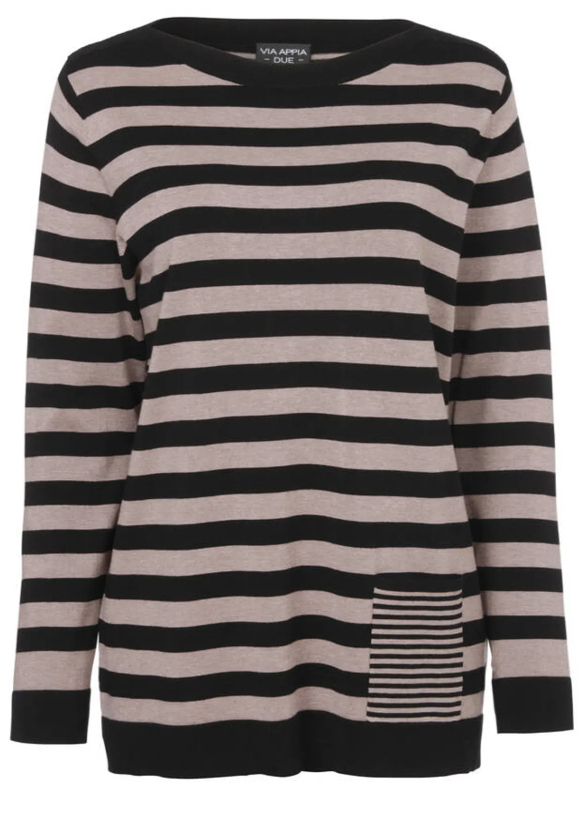 Modischer Pullover mit gestreiftem Allover-Muster