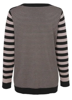Modischer Pullover mit gestreiftem Allover-Muster