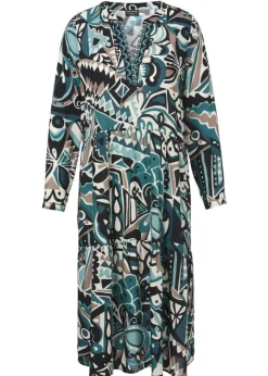 Modisches Blusenkleid mit grafischem Allover-Muster