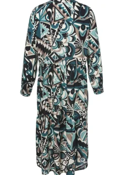 Modisches Blusenkleid mit grafischem Allover-Muster