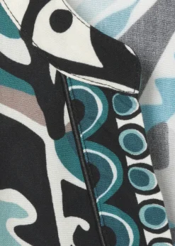 Modisches Blusenkleid mit grafischem Allover-Muster