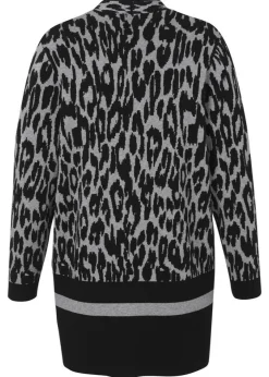 Offene Strickjacke mit Leo-Muster