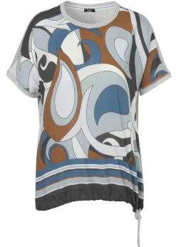 Print Blusenshirt mit grauem Rückteil