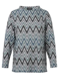 Print Sweatshirt mit Kelchkragen