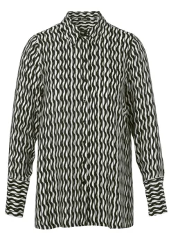 Print-Hemdbluse aus fließender Viskose