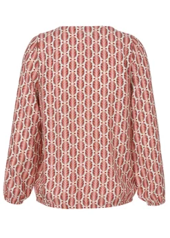 Print-Viskose-Bluse im Blouson-Style