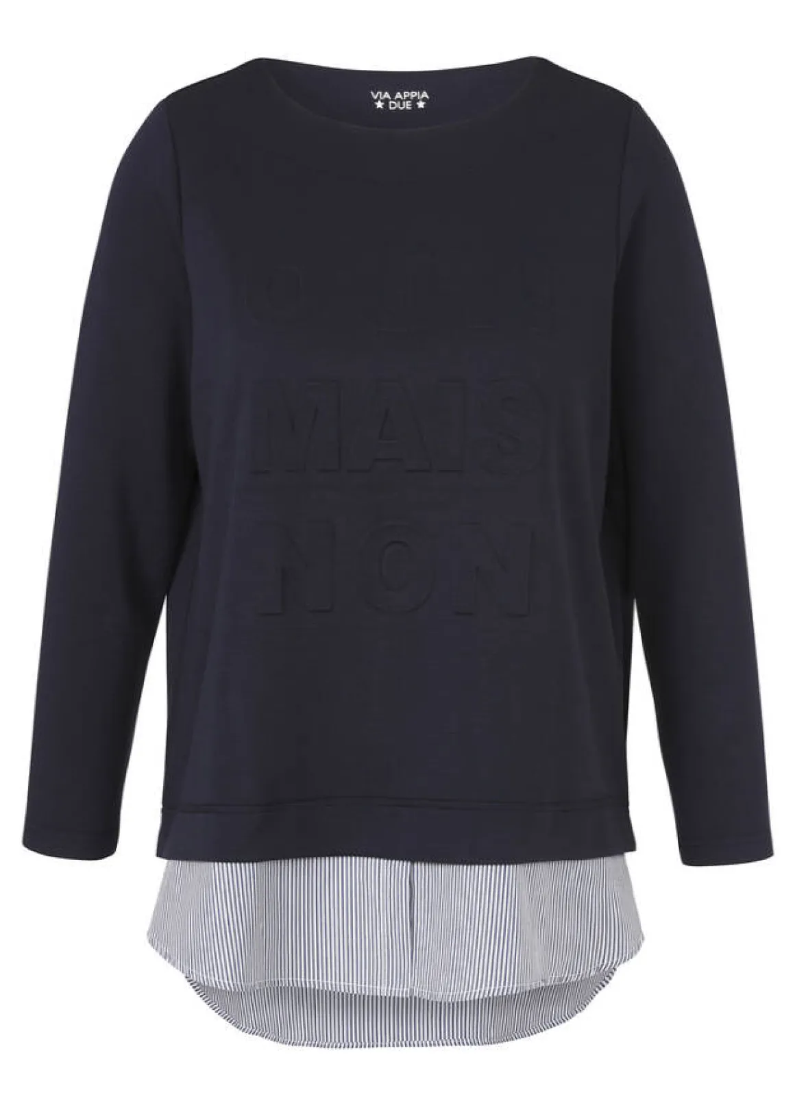 Raffiniertes Sweatshirt mit Blusen-Einsatz