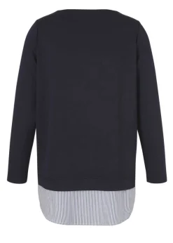 Raffiniertes Sweatshirt mit Blusen-Einsatz