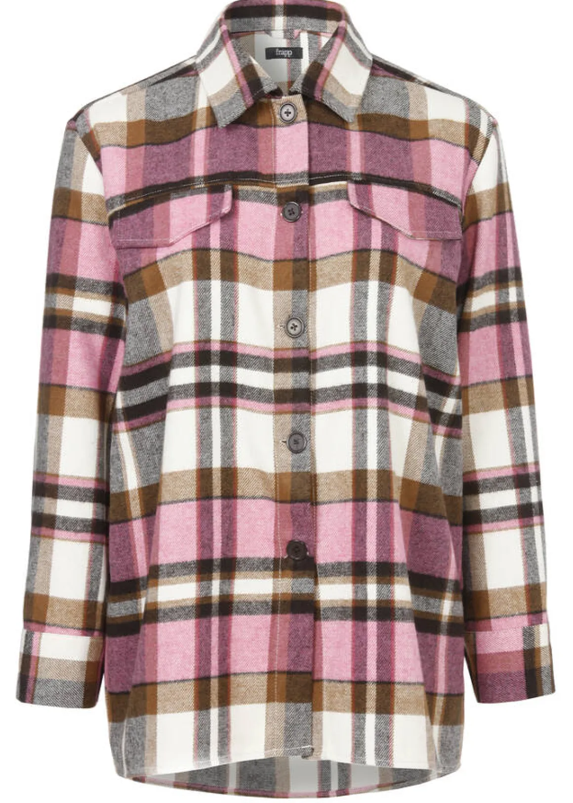 Rustikale Langarmbluse mit kariertem Allover-Muster