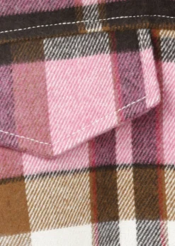 Rustikale Langarmbluse mit kariertem Allover-Muster