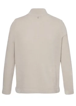 Samtiges Sweatshirt mit V-Ausschnitt und Zipper