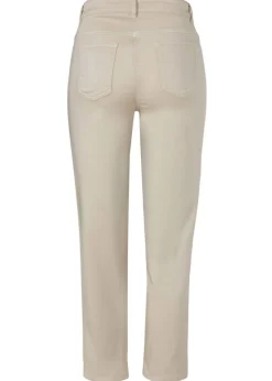 Sandfarbene 5-Pocket Hose, knöchellang mit schmalem Bein