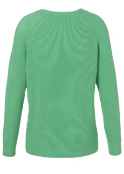 Schlichter V-Ausschnitt-Pullover in unifarbenem Stoff