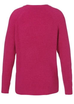 Schlichter V-Ausschnitt-Pullover in unifarbenem Stoff