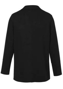 Schwarze Velours-Jacke mit Revers