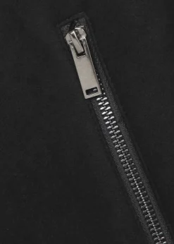 Schwarze Velours-Jacke mit Revers