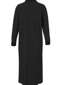 Schwarzes Hemdblusen-Kleid mit Taschen