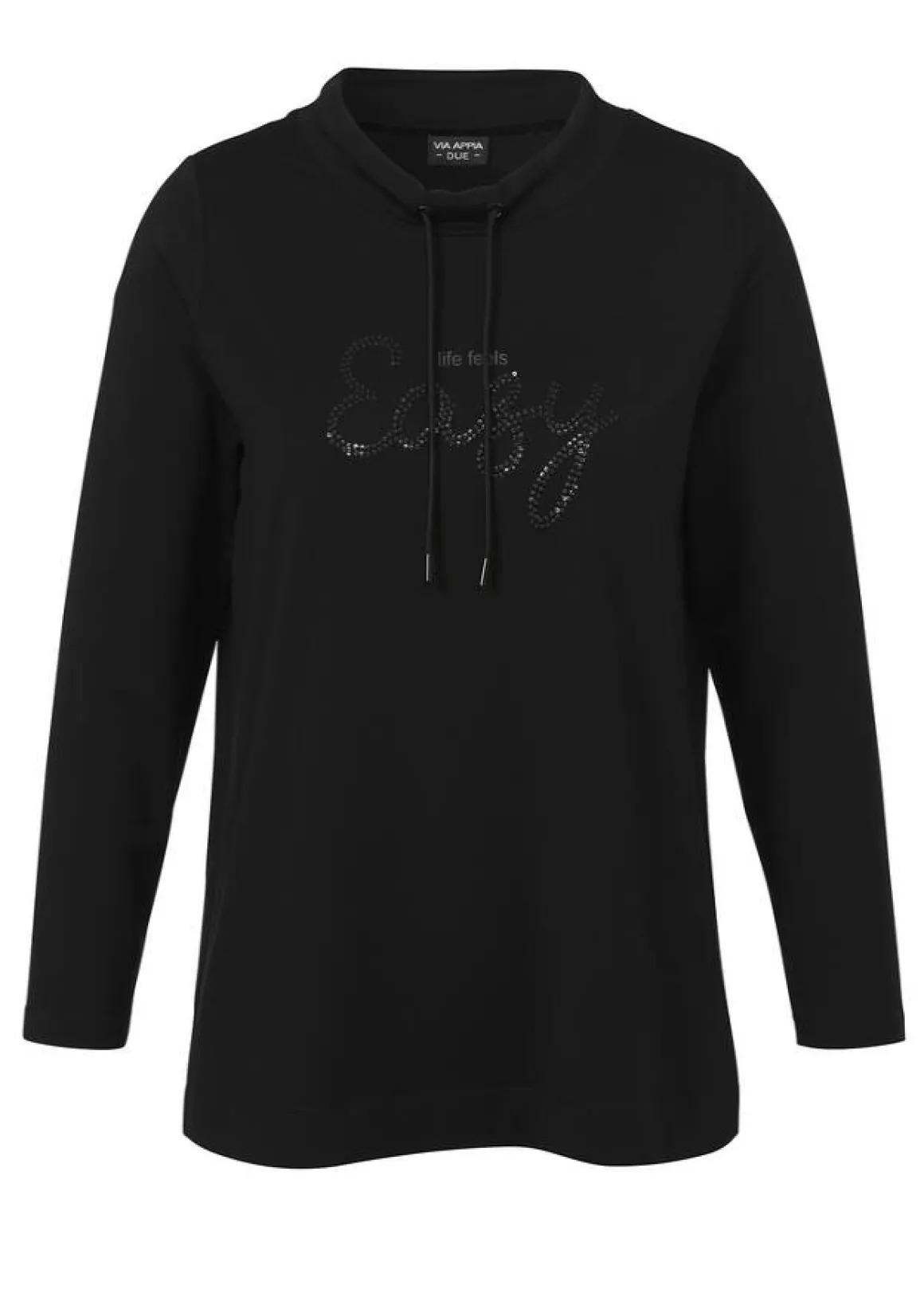 Schwarzes Sweatshirt mit Mottospruch