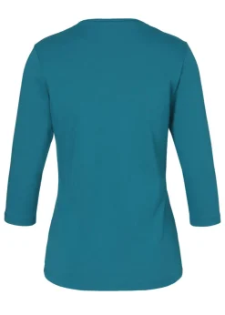 Softes 3/4 Arm Baumwoll-Shirt mit Front Motiv