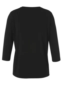 Softes 3/4 Arm Shirt in Schwarz mit Front-Motiv
