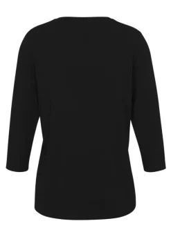 Softes 3/4 Arm Shirt Schwarz mit Front-Motiv