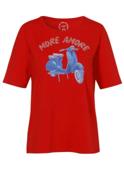 Softes Baumwoll-Shirt mit geschmücktem Vespa-Motiv