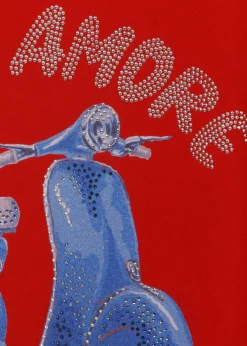 Softes Baumwoll-Shirt mit geschmücktem Vespa-Motiv