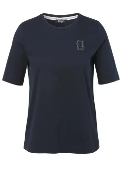 Softes Halbarm-Shirt mit Schmuck-Emblem