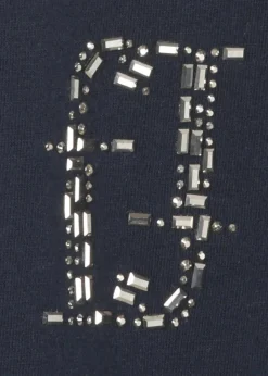 Softes Halbarm-Shirt mit Schmuck-Emblem