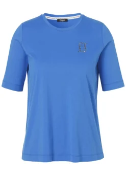 Softes Halbarm-Shirt mit Schmuck-Emblem