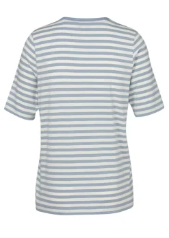 Softes Ringel-T-Shirt mit V-Ausschnitt