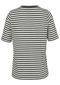 Softes Ringel-T-Shirt mit V-Ausschnitt