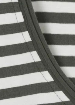 Softes Ringel-T-Shirt mit V-Ausschnitt