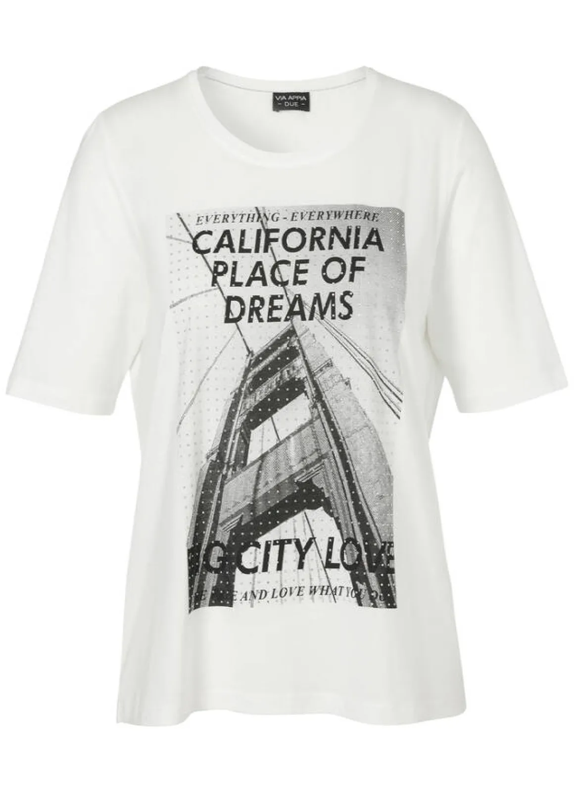 Softes T-Shirt mit Strass verziertem Motiv