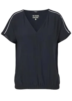 Sommerliche Viskose-Bluse mit überschnittenen Schultern