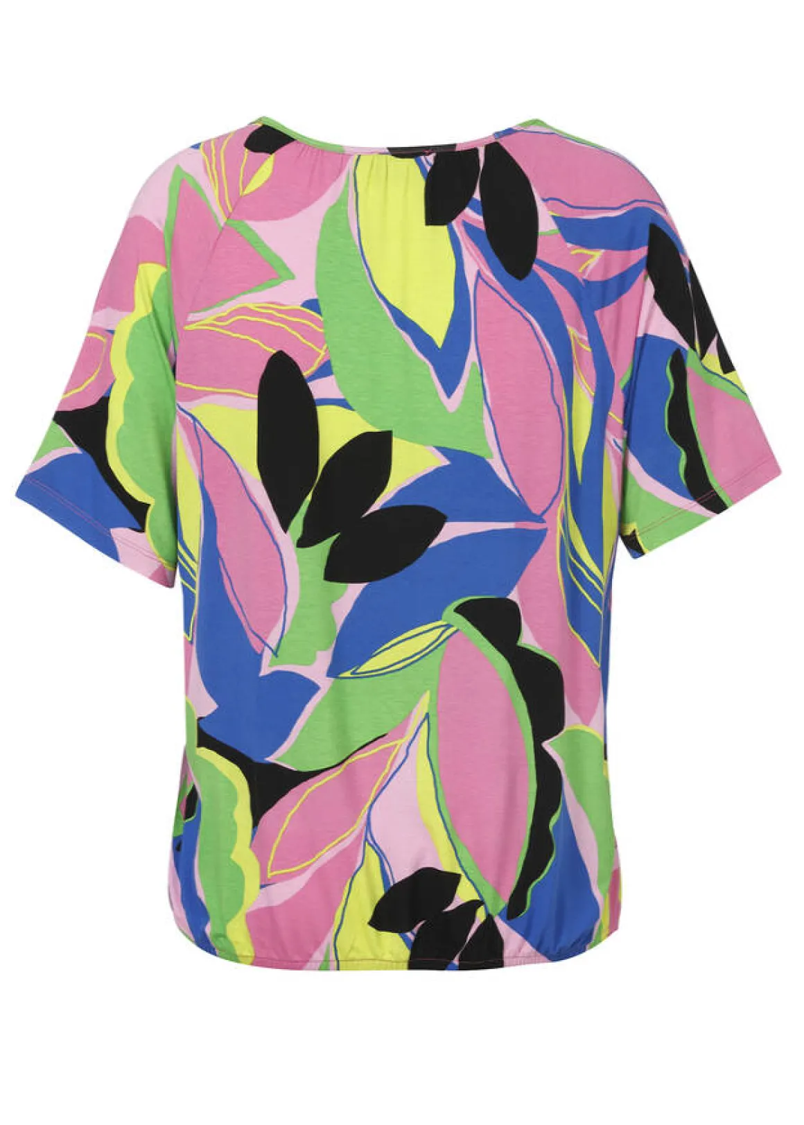 Sommerliches Print-Shirt mit Gummizug-Saum