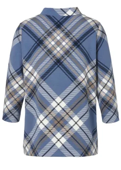 Stehkragen Sweatshirt mit Grafik-Print