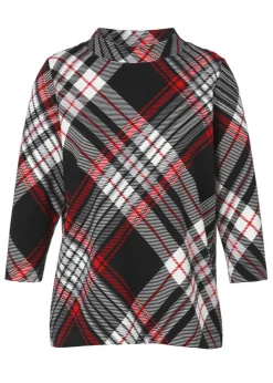 Stehkragen Sweatshirt mit Grafik-Print