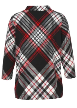 Stehkragen Sweatshirt mit Grafik-Print