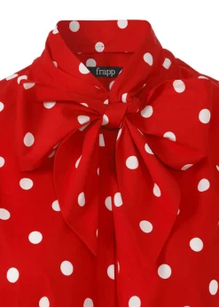 Stehkragen-Bluse Polka Dots mit abnehmbarer Schluppe