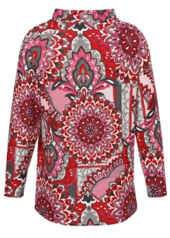Stehkragen-Sweatshirt mit floralem Print