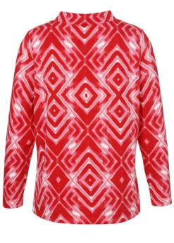 Stehkragen-Sweatshirt mit Allover-Print