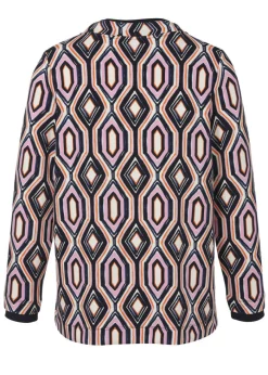 Stehkragen-Sweatshirt mit Print Marine Multicolor