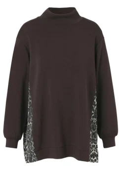 Stehkragen-Sweatshirt mit Leo-Details